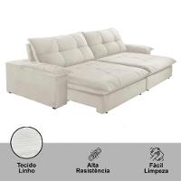 Sofá Gaia Linho 02 Módulos 80 Cm B25cm Meu Sofá Online A302 Linho Branco