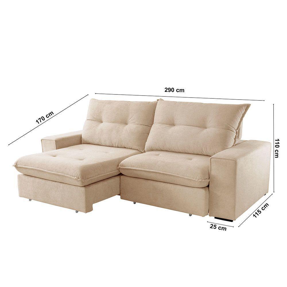 Sofá Athenas Linho 02 Módulos 120 Cm B25cm Meu Sofá Online A294 Linho Creme - 5