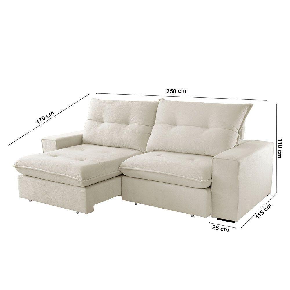 Sofá Athenas Linho 02 Módulos 100 Cm B25cm Meu Sofá Online A302 Linho Branco - 2