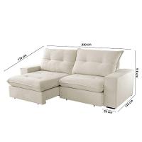 Sofá Athenas Linho 02 Módulos 100 Cm B25cm Meu Sofá Online A302 Linho Branco - 2