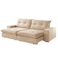 Sofá Athenas Linho 02 Módulos 100 Cm B25cm Meu Sofá Online A294 Linho Creme - 2