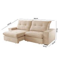 Sofá Athenas Linho 02 Módulos 100 Cm B25cm Meu Sofá Online A294 Linho Creme - 3