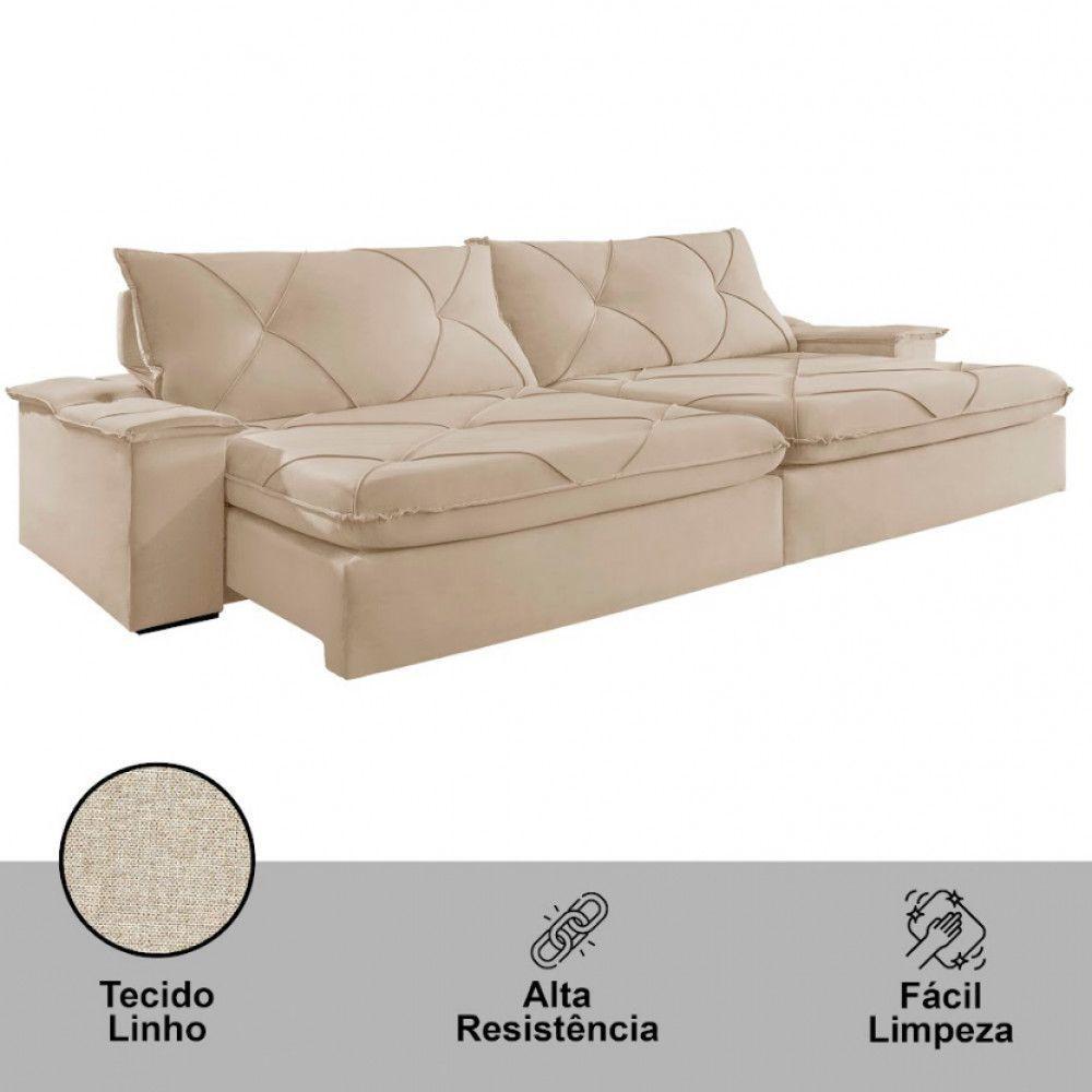 Sofá Apollo Linho 02 Módulos 100 Cm B25cm Meu Sofá Online A226 Linho Bege - 4