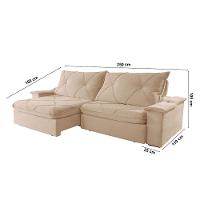 Sofá Apollo Linho 02 Módulos 100 Cm B25cm Meu Sofá Online A226 Linho Bege - 2