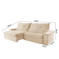 Sofá Apollo Linho 02 Módulos 90 Cm B25cm Meu Sofá Online A294 Linho Creme - 2