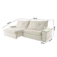 Sofá Apollo Linho 02 Módulos 100 Cm B25cm Meu Sofá Online A302 Linho Branco - 6