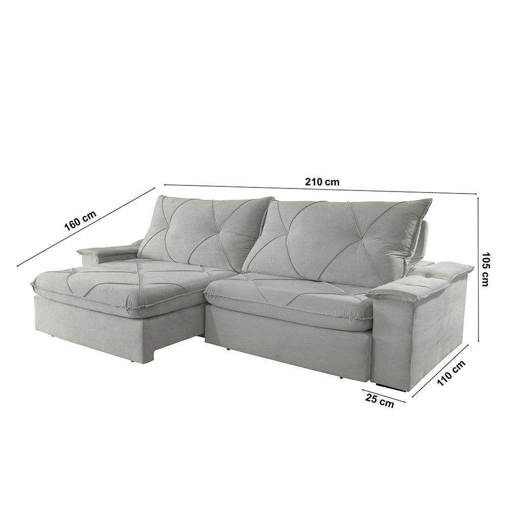 Sofá Apollo Linho 02 Módulos 80 Cm B25cm Meu Sofá Online A230 Linho Cinza - 2