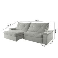 Sofá Apollo Linho 02 Módulos 80 Cm B25cm Meu Sofá Online A230 Linho Cinza - 2