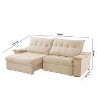 Sofá Lua Linho 02 Módulos 90 Cm B25cm Meu Sofá Online A294 Linho Creme - 2