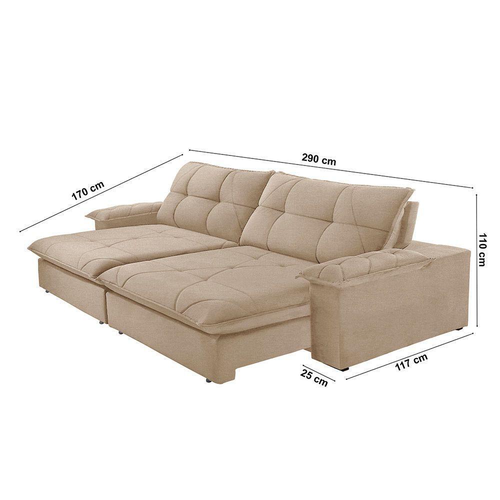 Sofá Gaia Linho 02 Módulos 120 Cm B25cm Meu Sofá Online A226 Linho Bege - 2