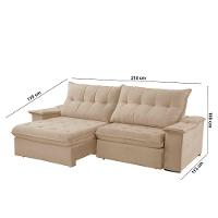 Sofá Lua Linho 02 Módulos 80 Cm B25cm Meu Sofá Online A226 Linho Bege - 2