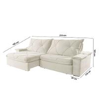 Sofá Apollo Linho 02 Módulos 80 Cm B25cm Meu Sofá Online A302 Linho Branco - 5