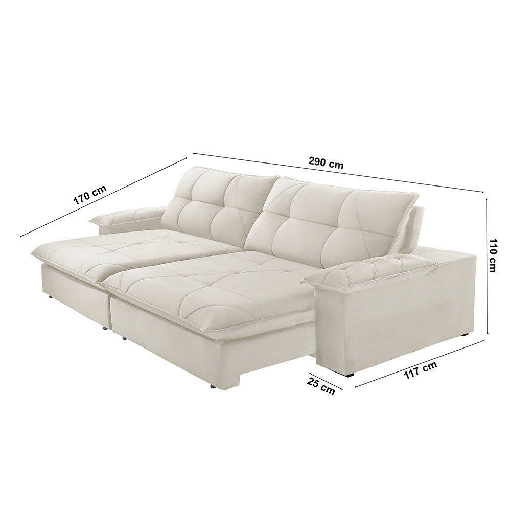 Sofá Gaia Linho 02 Módulos 120 Cm B25cm Meu Sofá Online A302 Linho Branco - 2