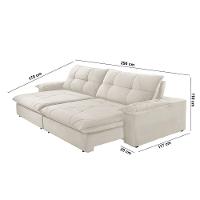 Sofá Gaia Linho 02 Módulos 120 Cm B25cm Meu Sofá Online A302 Linho Branco - 2