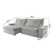 Sofá Apollo Linho 02 Módulos 100 Cm B25cm Meu Sofá Online A230 Linho Cinza - 5