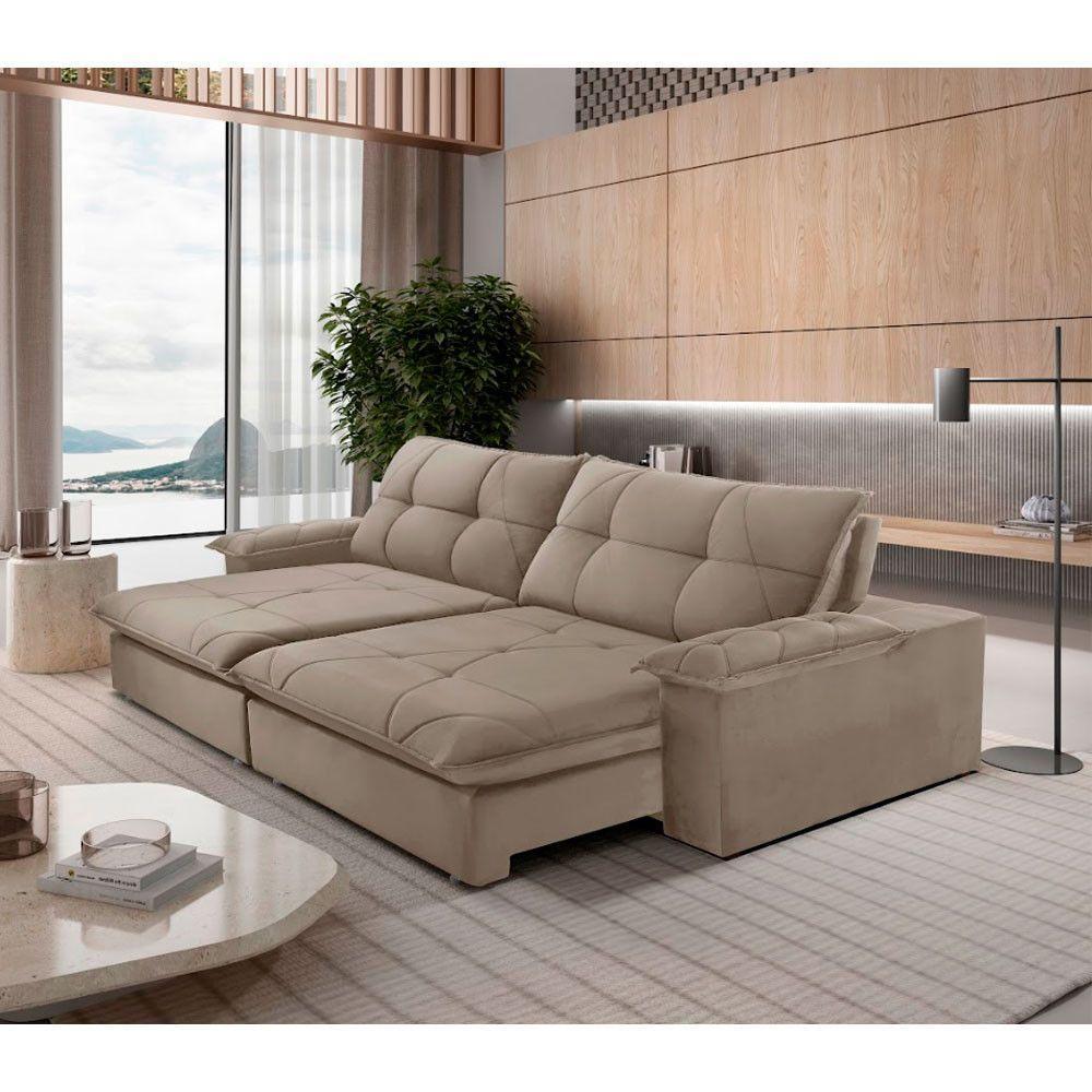 Sofá Gaia Veludo 02 Módulos 100 Cm B25cm Meu Sofá Online B002 Veludo Capuccino - 1