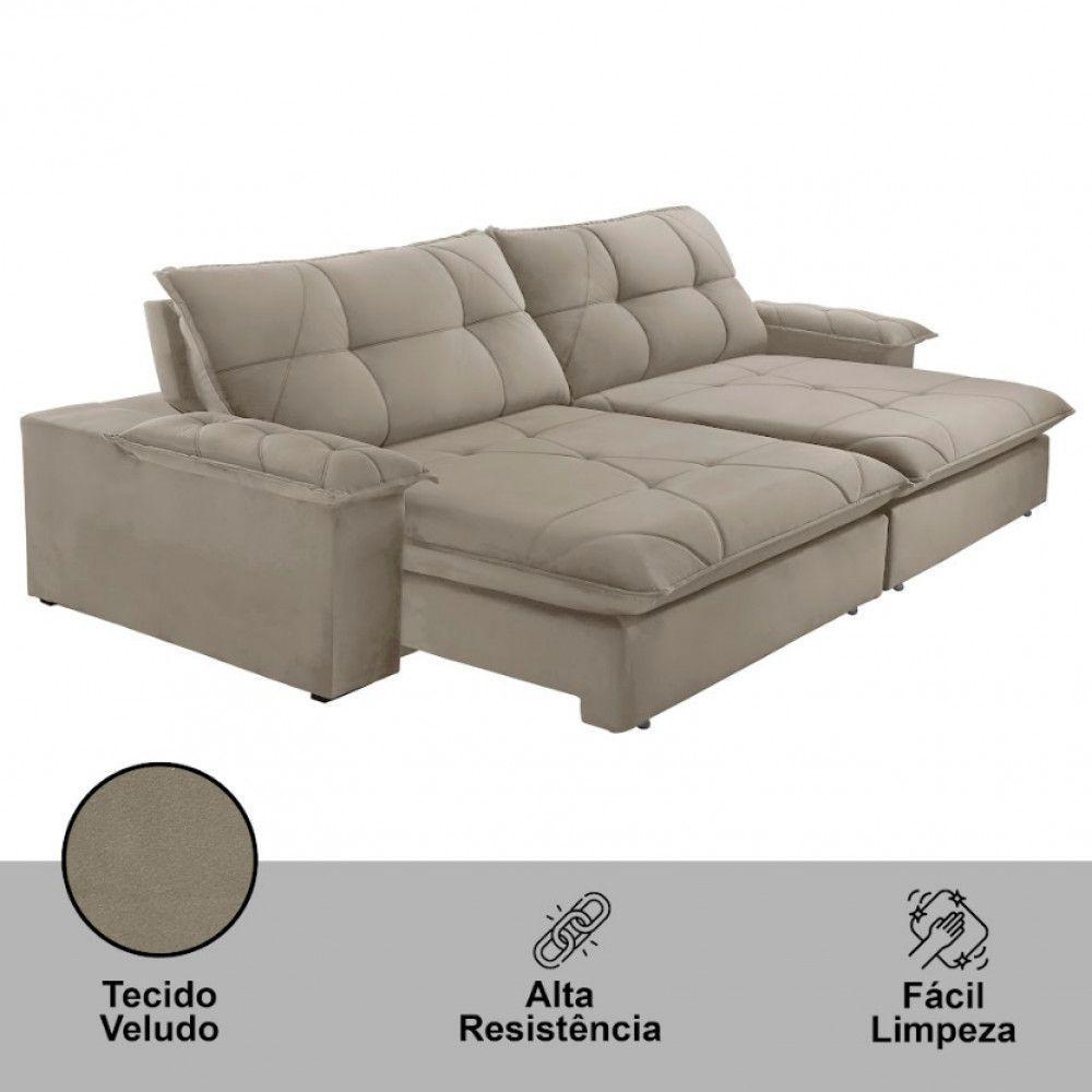 Sofá Gaia Veludo 02 Módulos 100 Cm B25cm Meu Sofá Online B002 Veludo Capuccino - 4