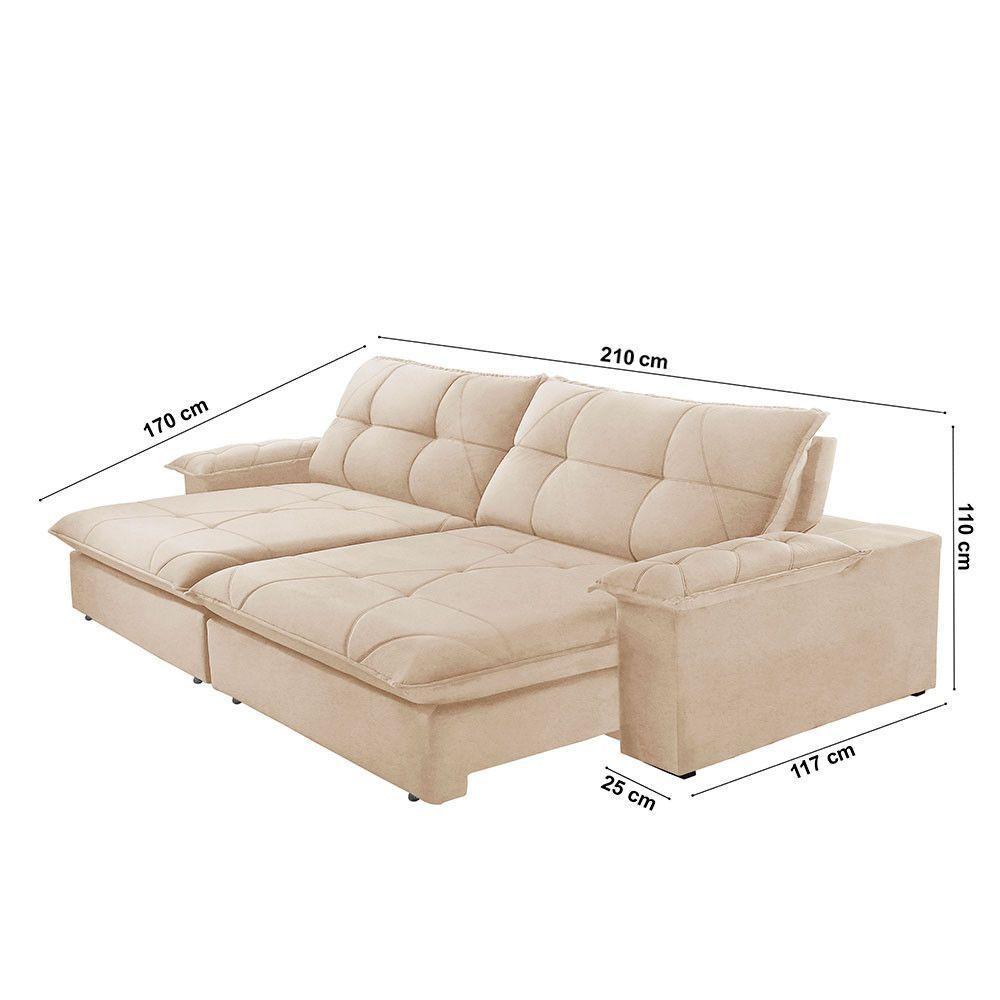 Sofá Gaia Linho 02 Módulos 80 Cm B25cm Meu Sofá Online A294 Linho Creme - 2