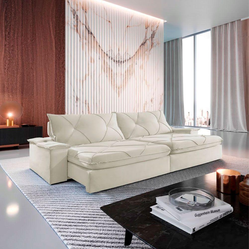 Sofá Apollo Linho 02 Módulos 90 Cm B25cm Meu Sofá Online A302 Linho Branco - 1