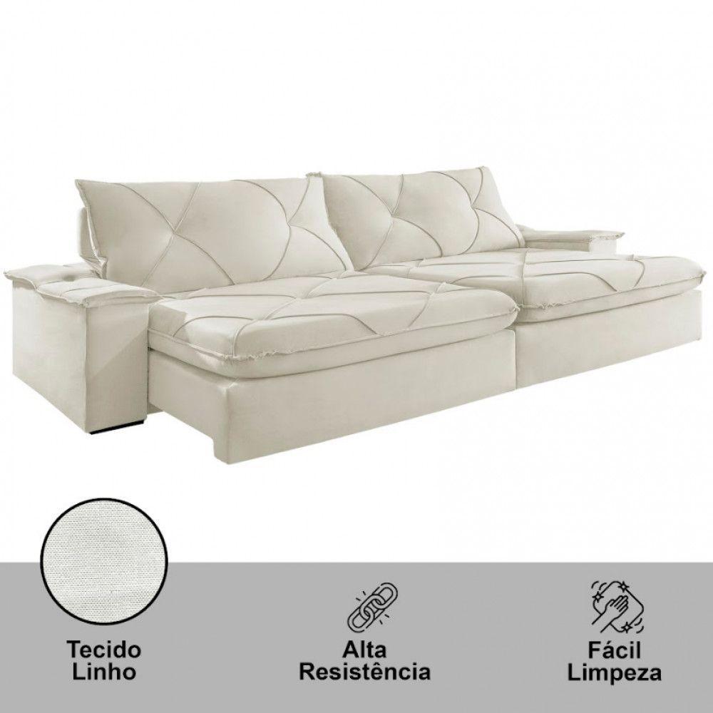 Sofá Apollo Linho 02 Módulos 90 Cm B25cm Meu Sofá Online A302 Linho Branco - 4