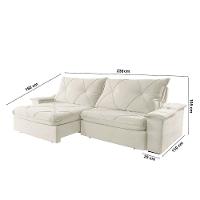 Sofá Apollo Linho 02 Módulos 90 Cm B25cm Meu Sofá Online A302 Linho Branco - 2