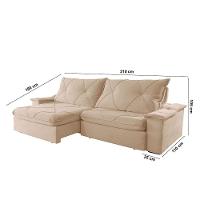 Sofá Apollo Linho 02 Módulos 80 Cm B25cm Meu Sofá Online A226 Linho Bege - 2