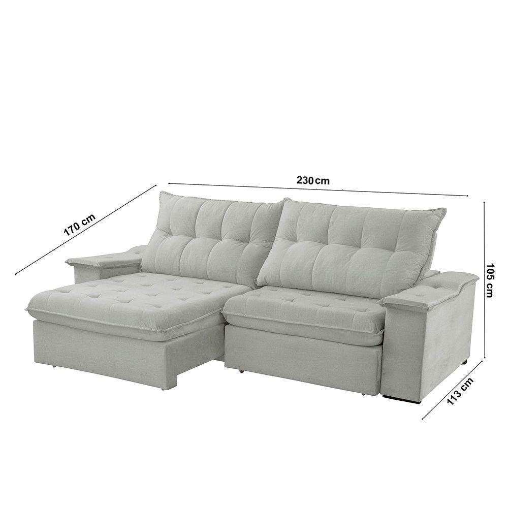 Sofá Lua Linho 02 Módulos 90 Cm B25cm Meu Sofá Online A230 Linho Cinza - 2