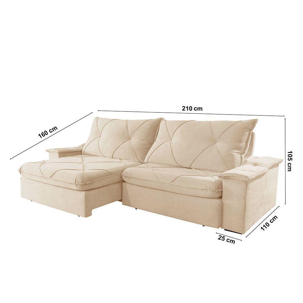 Sofá Apollo Linho 02 Módulos 80 Cm B25cm Meu Sofá Online A294 Linho Creme - 2