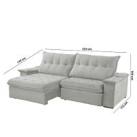 Sofá Lua Linho 02 Módulos 80 Cm B25cm Meu Sofá Online A230 Linho Cinza - 2