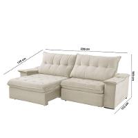 Sofá Lua Linho 02 Módulos 90 Cm B25cm Meu Sofá Online A302 Linho Branco - 2