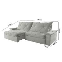 Sofá Apollo Linho 02 Módulos 120 Cm B25cm Meu Sofá Online A230 Linho Cinza - 2