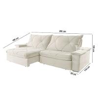 Sofá Apollo Linho 02 Módulos 120 Cm B25cm Meu Sofá Online A302 Linho Branco - 2