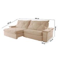 Sofá Apollo Linho 02 Módulos 120 Cm B25cm Meu Sofá Online A226 Linho Bege - 3