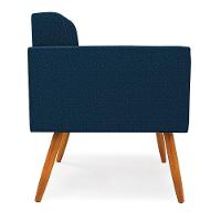 Poltrona Sala Estar Pé Palito Castanho Kit 2 Elisa Bouclê Azul D03 - D'rossi - 2