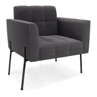 Poltrona Sala De Estar Pé De Ferro Pto Kit 2 Elisa Bouclê Grafite D03 - D'rossi - 3