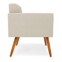 Poltrona Sala De Estar Pé Palito Castanho Elisa Bouclê Bege D03 - D'rossi - 2