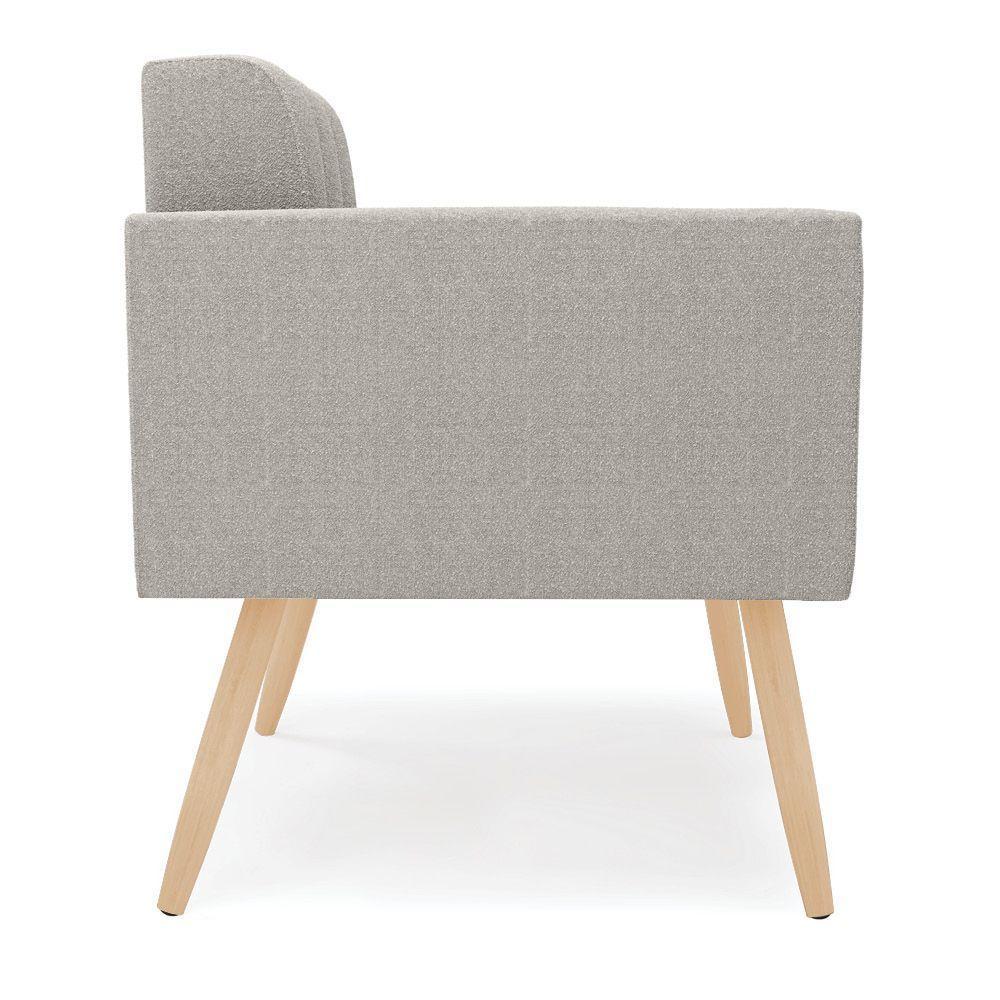 Poltrona Sala De Estar Pé Palito Natural Elisa Bouclê D03 - D'rossi Cor Cinza - 2