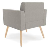 Poltrona Sala De Estar Pé Palito Natural Elisa Bouclê D03 - D'rossi Cor Cinza