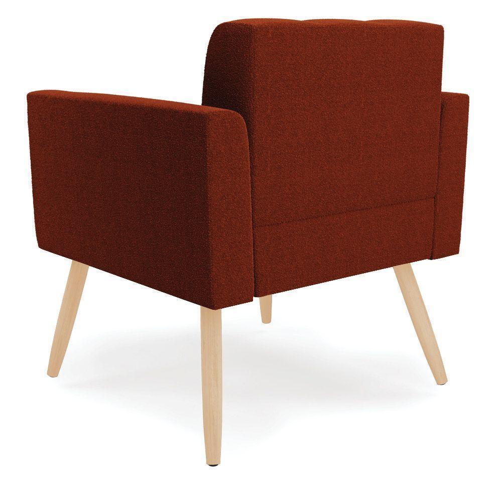 Poltrona Sala De Estar Pé Palito Natural Elisa Bouclê Terra D03 - D'rossi - 4