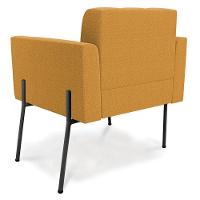 Poltrona Sala De Estar Pé De Ferro Pto Kit 2 Elisa Bouclê Mostarda D03 - D'rossi