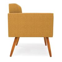 Poltrona Sala De Estar Pé Palito Castanho Elisa Bouclê Mostarda D03 - D'rossi - 2
