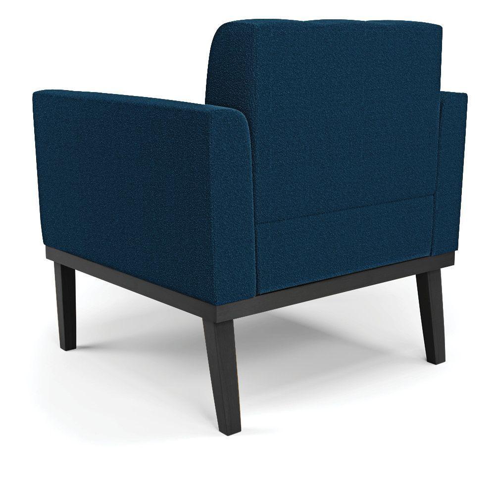 Poltrona Sala Base Madeira Fixa Pto Kit 2 Elisa Bouclê Azul D03 - D'rossi - 4