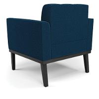 Poltrona Sala Base Madeira Fixa Pto Kit 2 Elisa Bouclê Azul D03 - D'rossi