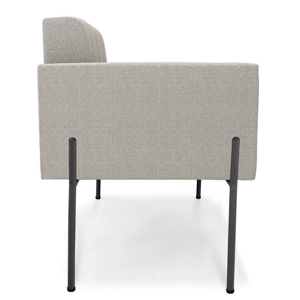 Poltrona Sala De Estar Pé De Ferro Pto Kit 2 Elisa Bouclê D03 - D'rossi Cor Cinza - 2