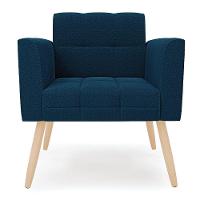 Poltrona Sala De Estar Pé Palito Natural Elisa Bouclê D03 - D'rossi Cor Azul - 2