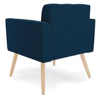 Poltrona Sala De Estar Pé Palito Natural Elisa Bouclê D03 - D'rossi Cor Azul - 6