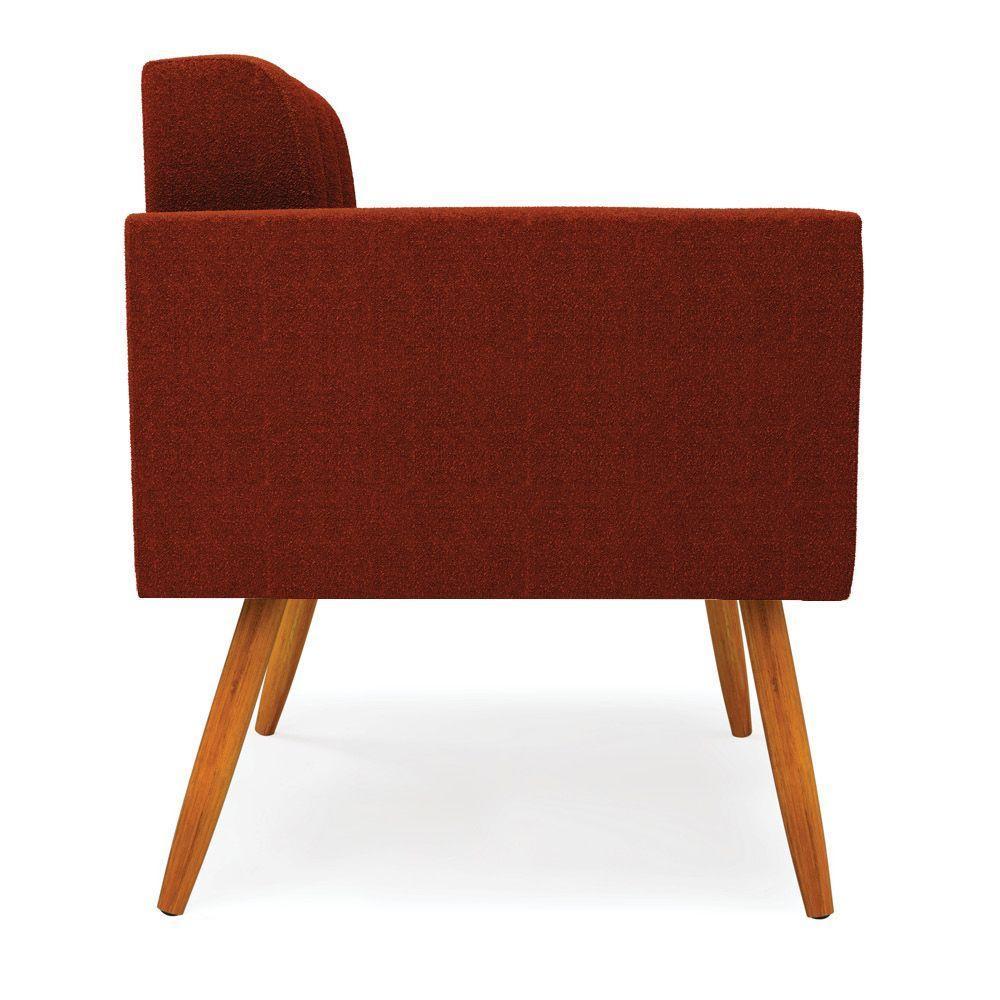 Poltrona Sala Estar Pé Palito Castanho Kit 2 Elisa Bouclê Terra D03 - D'rossi - 2