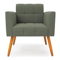 Poltrona Sala De Estar Pé Palito Castanho Elisa Bouclê Menta D03 - D'rossi - 3