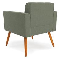 Poltrona Sala De Estar Pé Palito Castanho Elisa Bouclê Menta D03 - D'rossi