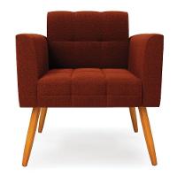 Poltrona Sala De Estar Pé Palito Castanho Elisa Bouclê Terra D03 - D'rossi - 3